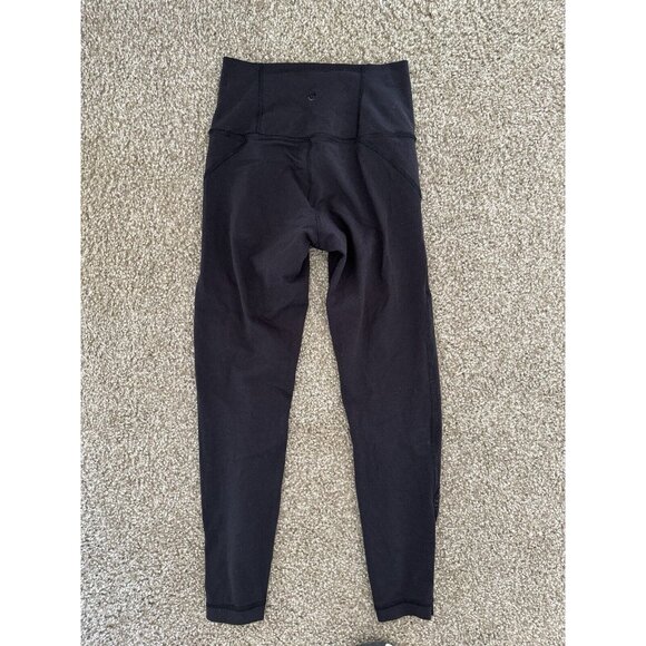 Lululemon Athletica Mesh Cut Leggings Details Woman’s Size 6 Black Logo B2 - Picture 6 of 6